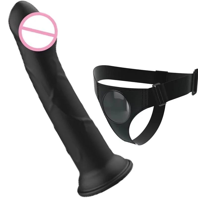 Strap-On Dildo with Adjustable Harness, Suction Cup Base, Flexible Adult Toy for Couples and Beginners