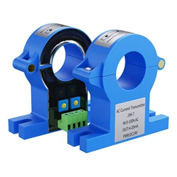 38mm 50mm Hole Hall AC DC Current Transmitter 0-400A 500A to 4-20mA 0-10V 0-5V RS485 DC24V Hall Effect Current Transducer Sensor
