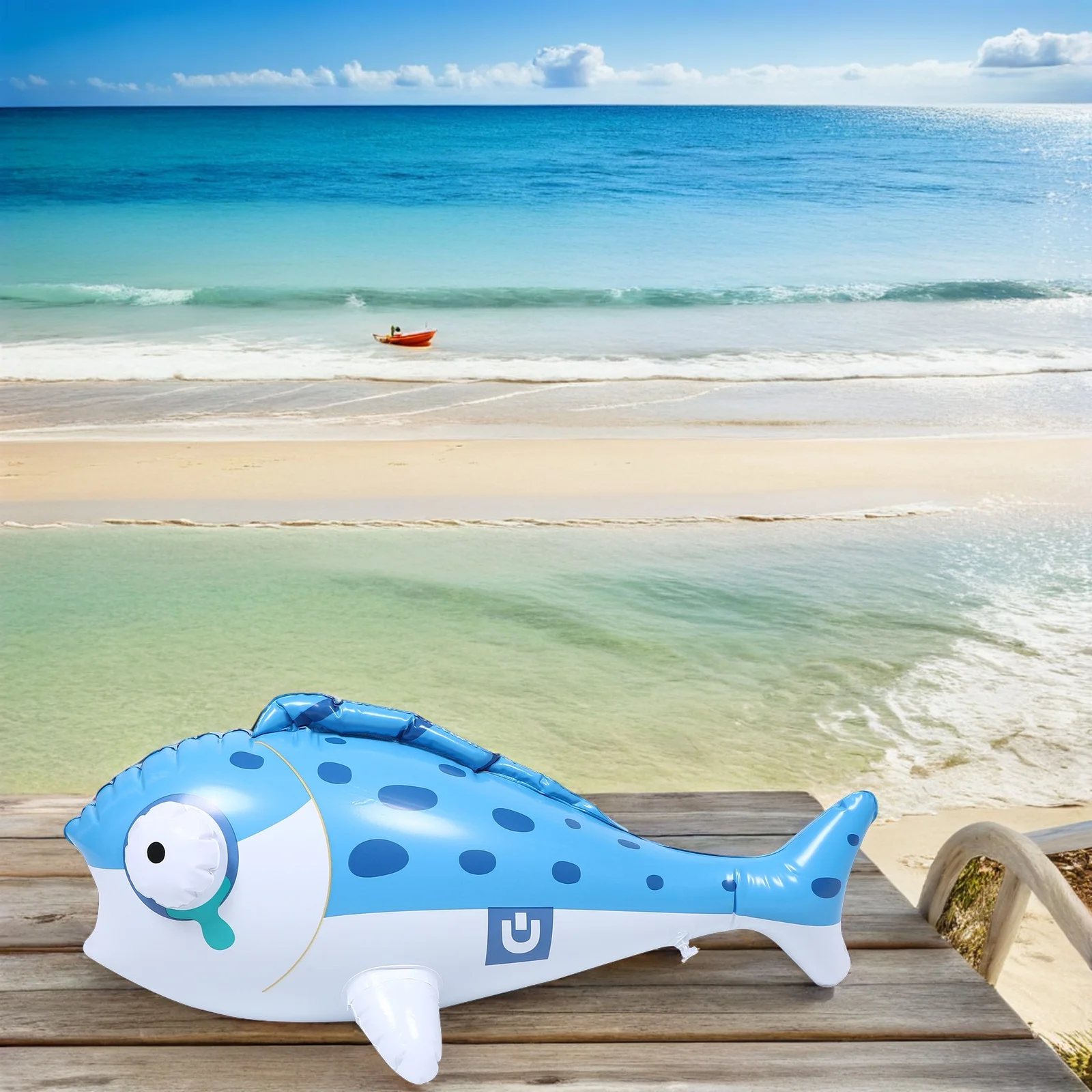 3 個のインフレータブルブローアップフィッシュフローティングプールコンパニオン楽しい水遊び海洋動物パーティーの装飾釣り誕生日用品