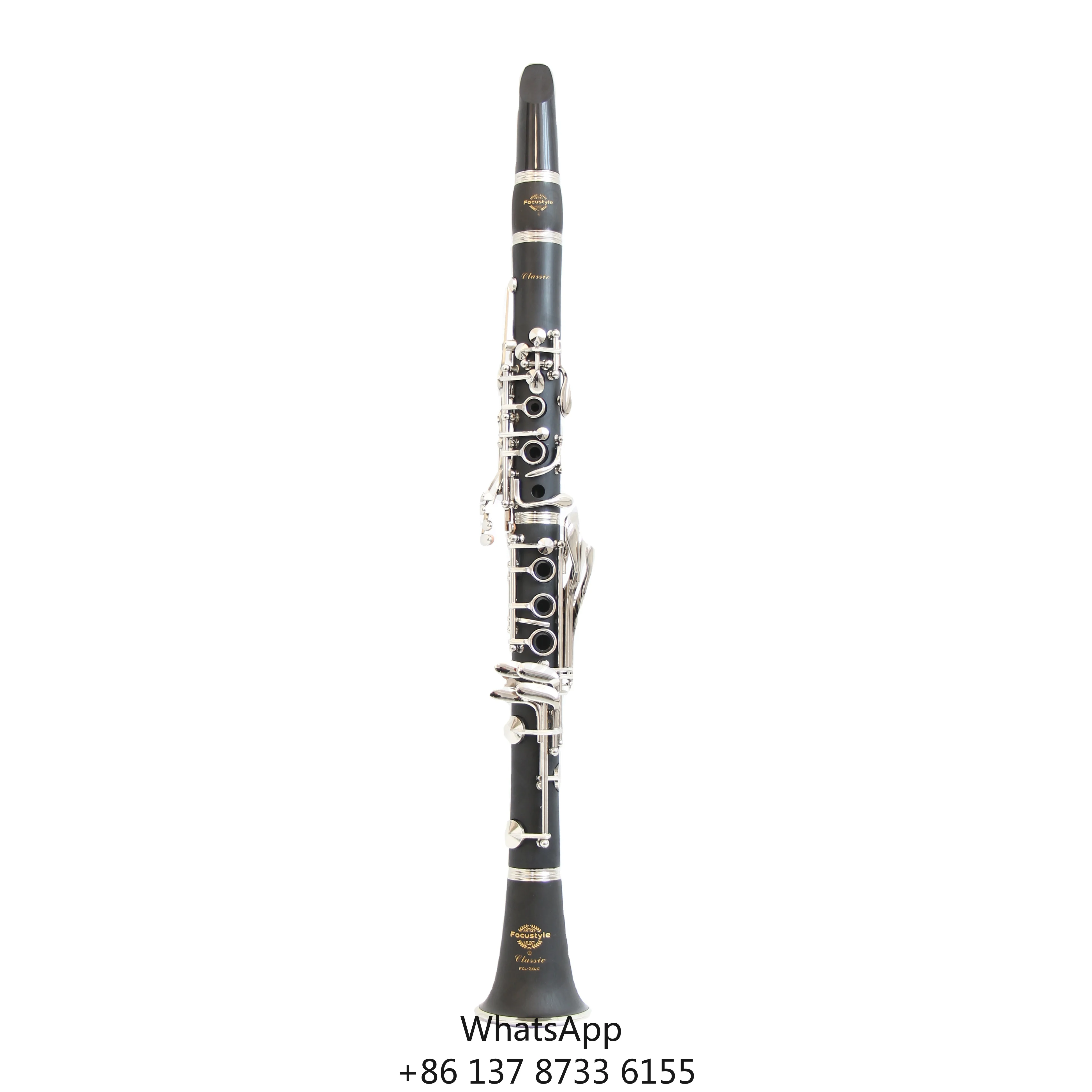 

Focustyle FCL-620 Good Quality 18 Keys C Key Bakelite Body Clarinet With Nickel Plate Customizable Leather Cover Package