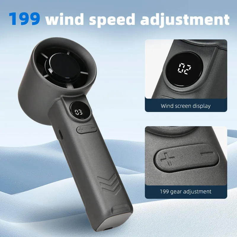 Youpin مروحة يدوية صغيرة محمولة USB مروحة قابلة للشحن يده قوة الرياح القوية 199 سرعة قابل للتعديل في الهواء الطلق المنزل هدية جديدة