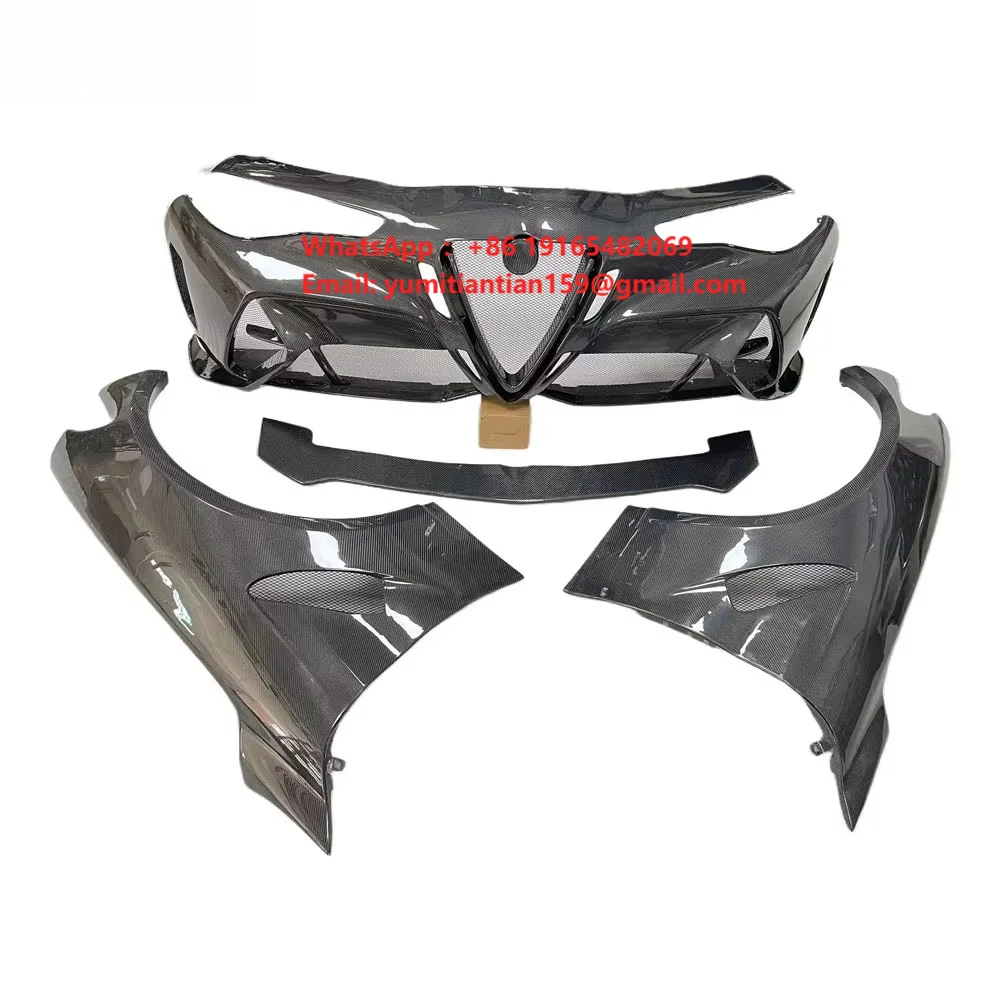 Real Carbon Bumper Fenders Suitable for 2017-2023 Alfa Romeo Giulia 952 GTAM Style Wide Body Carbon Fiber Bumper Fender Kit