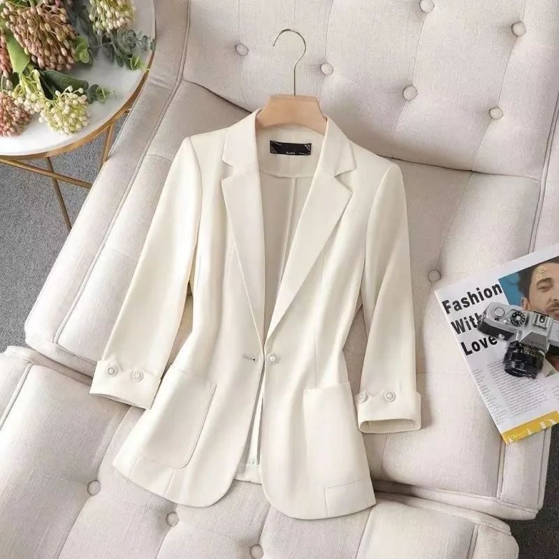 Women's Summer Tops Coats Jackets Suits Thin Short Buttons Casual Loose Fashion Design Premium Comfortable Versatile Slim Trends