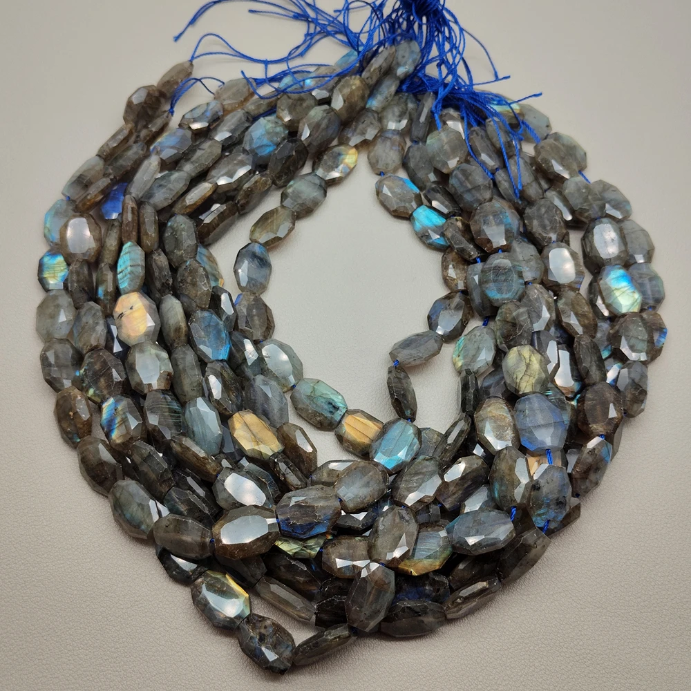 

2 нити 12x16 мм, граненая массивная нить из натурального лабрадорита, 15 дюймов.