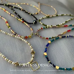 Multiple Colors of Sweet Candy Series Zircon Necklaces Fashionable Sesign With Contrasting Color Series