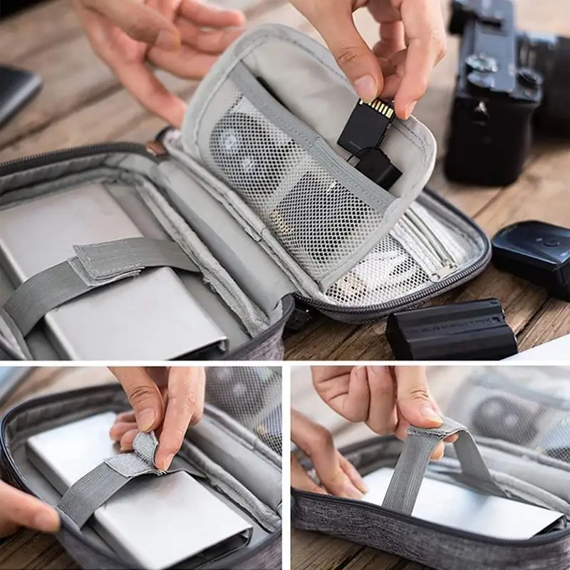 ใหม่แบบพกพาที่เก็บดิจิตอลกระเป๋า Organizer Gadgets USB สาย Power Charger ซิป Tas Kosmetik อุปกรณ์เสริม