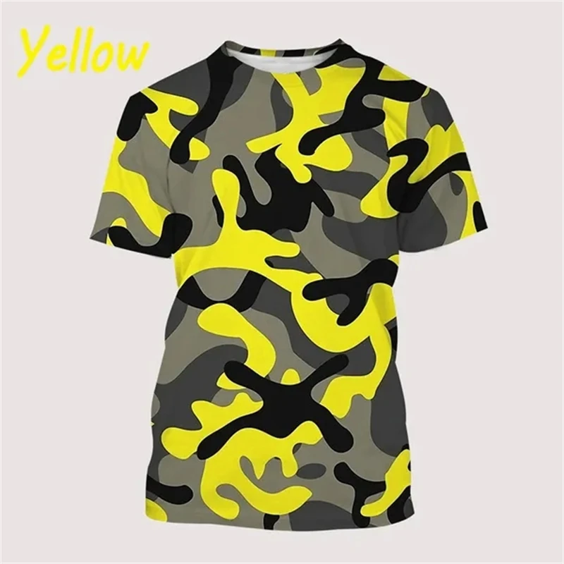 Casual 3D Printed Fashion Camouflage Style Men\'s Round Neck Short Sleeve Tops T Shirts Streetwear Cheap High Quality T-shirts