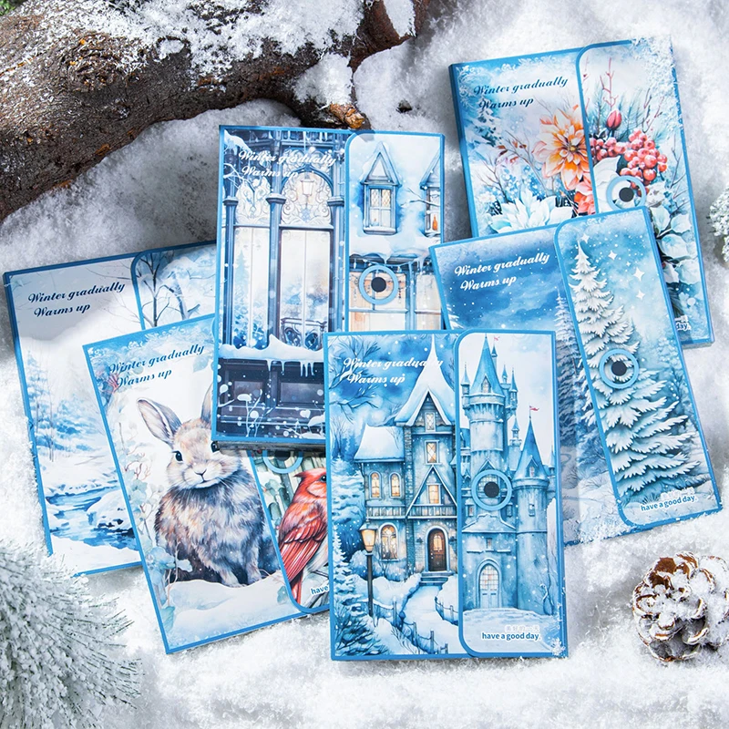 30Pcs/Pack Winter Snow Scene Serise Scrapbooking Decoration Paper Perfect for Collage Journal Craft DIY Supplies