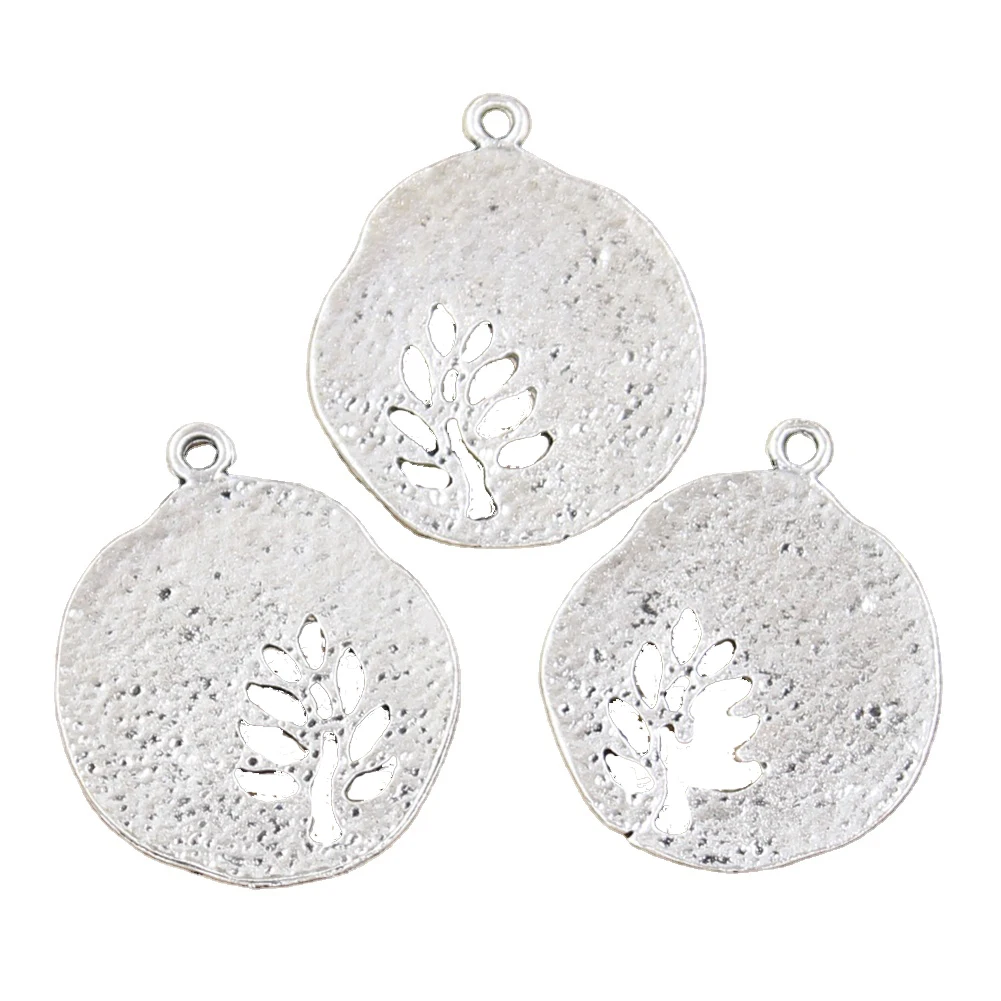 10pcs Charms Leaf Tree 28x23mm Antique Making Pendant fit,Vintage Tibetan Silver color,DIY Handmade Jewelry