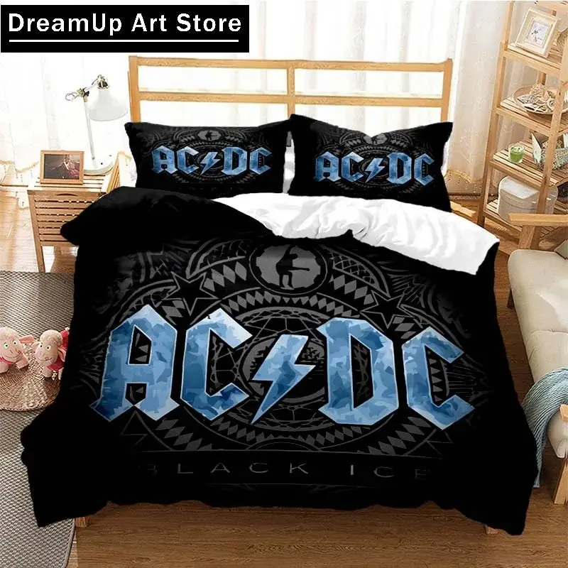 3D Print Fashion AC DC Rock Band Bedding Set Boys Girls Twin Queen King Size Duvet Cover Pillowcase Bed boys Adult Bedroom