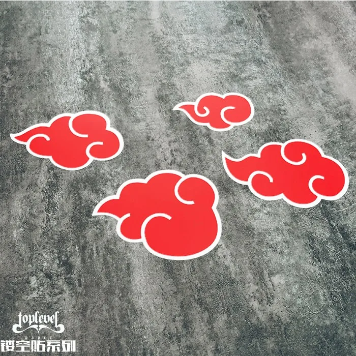 Retlper Hollow-Out Car Stickers, Ninja-Themed Cloud Pattern Set of Four, Refrigerator Stickers, Notebook Waterproof Stickers