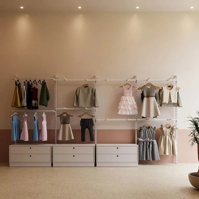 custom.Kids Garments Shop Decoration Retail Shop Furniture Display Cabinet