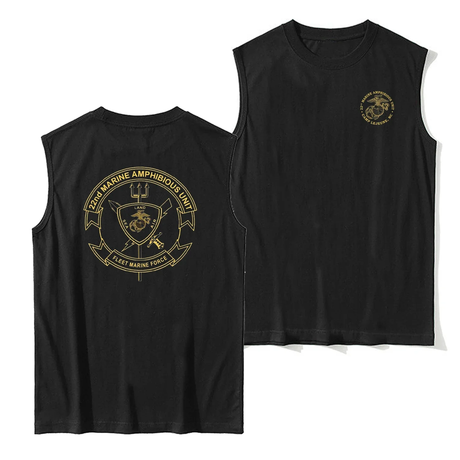 US Marine Corps 22nd Marine Amphibious Unit Vests 100% Cotton O-Neck Summer Casual Tank Top Mens Sleeveless Tee Streetwear