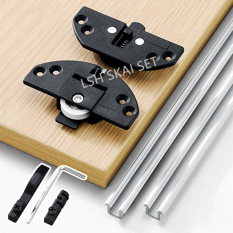 

2 пары бесшумных роликов для раздвижных дверей кухонных шкафов, душевых кабин, гардеробов, мебельная фурнитура