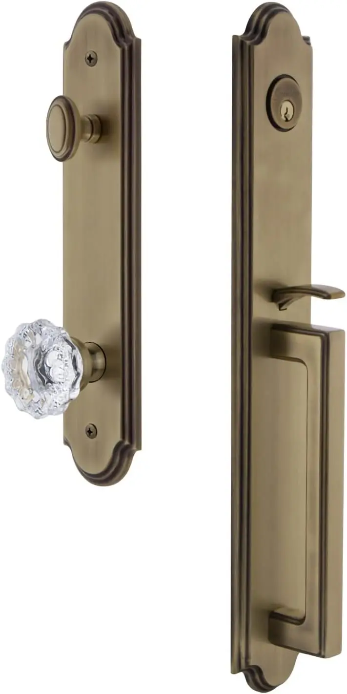 Grandeur Arcfon_Eset_234_Dg Arc - Keyed Different - Solid Brass Full Plate Single Cylinder Keyed Entry Handleset With