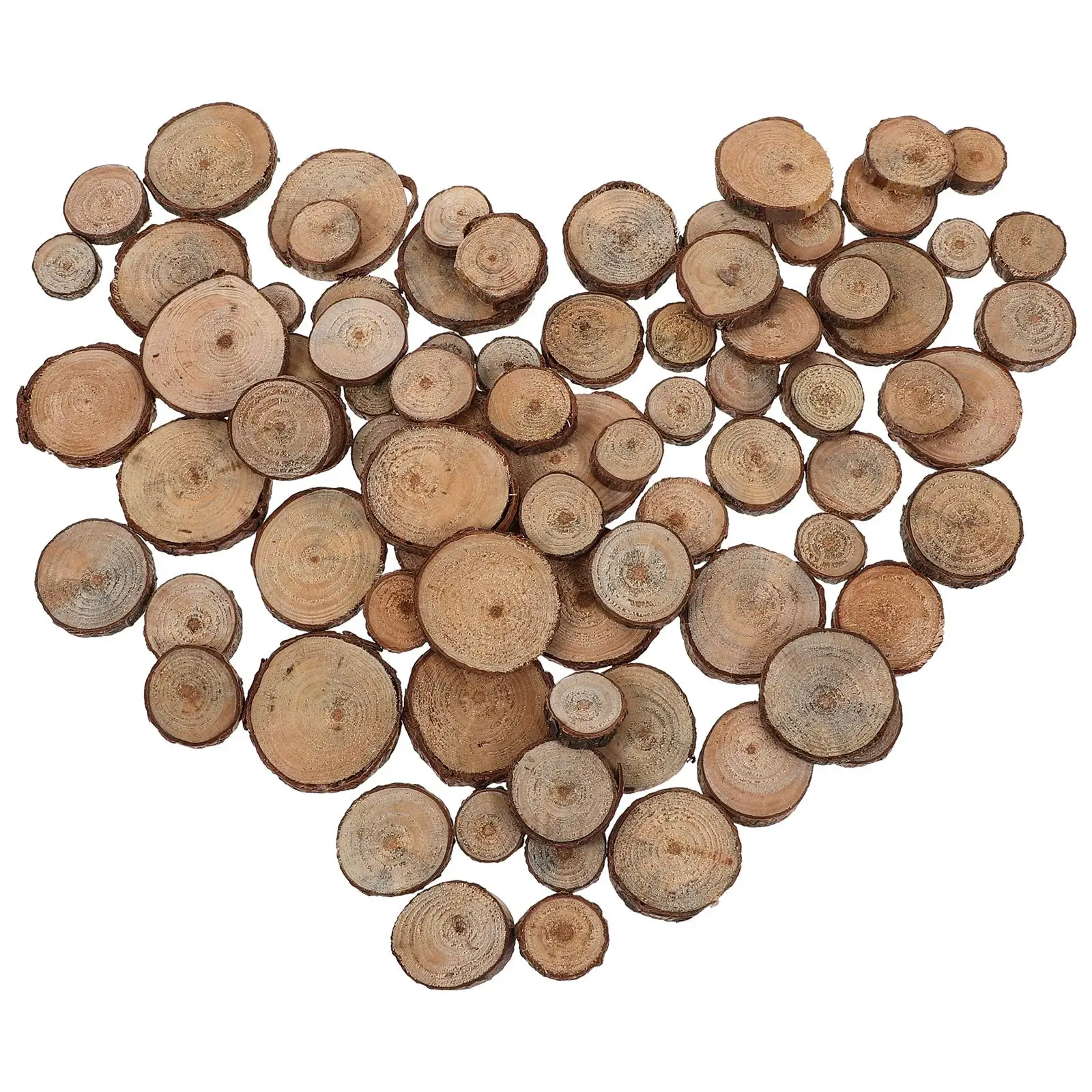 100 Pcs Home Decor Log Pieces Props Photography Wood Wooden Plate Chocolate Child