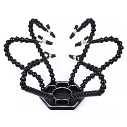 NEWACALOX 6PCS bracci flessibili saldatura terza Helpping supporto manuale PCB Circuit Board Holder strumenti di saldatura Base in lega di alluminio