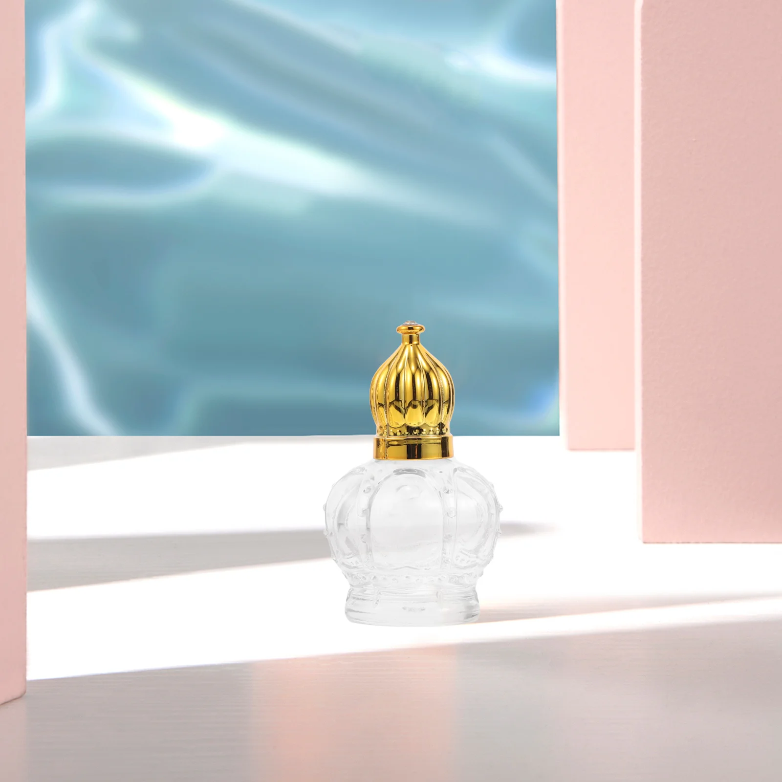 3Pcs Empty Rollerball Bottles 15Ml Glass Perfume Oil Containers with Crown Caps Refillable Roll on Vials for Travel Aromatherapy