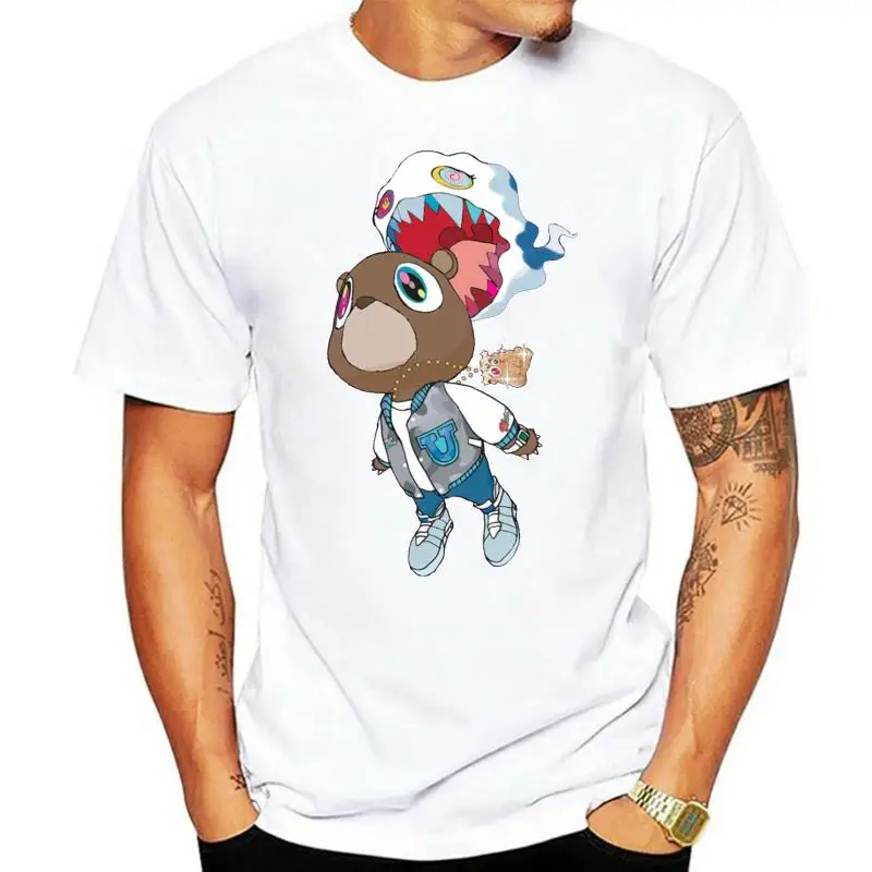 T SHIRT KANYE WEST TAKASHI MURAKAMI LARGE NEXT LEVEL APPAREL ART MEN FASHION F/S Top Quality Cotton