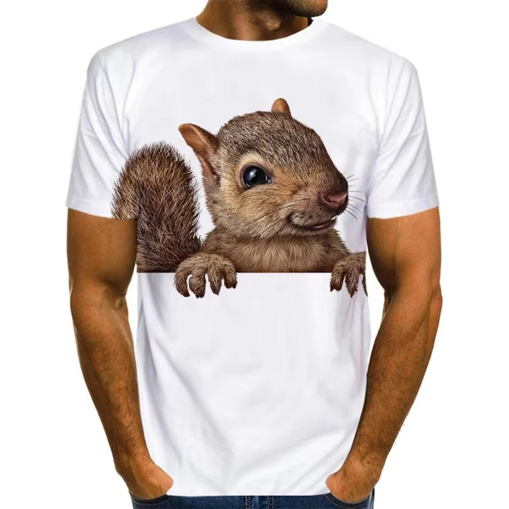 Funny Animal Squirrel Dog 3d Print Tshirt Men Women Fashion T-shirt Hip Hop Tops Tees Kids T shirt Men Clothes Summer Tops Male