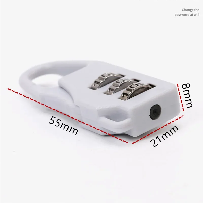 Portable plastic Mini Lock Padlock Outdoor Travel Luggage Zipper Backpack Handbag Safe Anti-theft Combination Code Number Lock