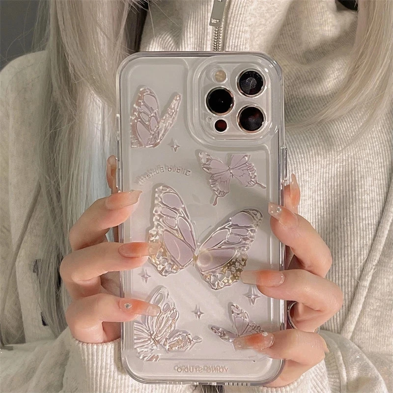 Butterfly Phone Case For Samsung A54 5g Case A55 A53 A52 A34 A35 A33 A71 A51 A72 A32 A13 A23 S24 S22 S23 Ultra S20 S23 FE Cover