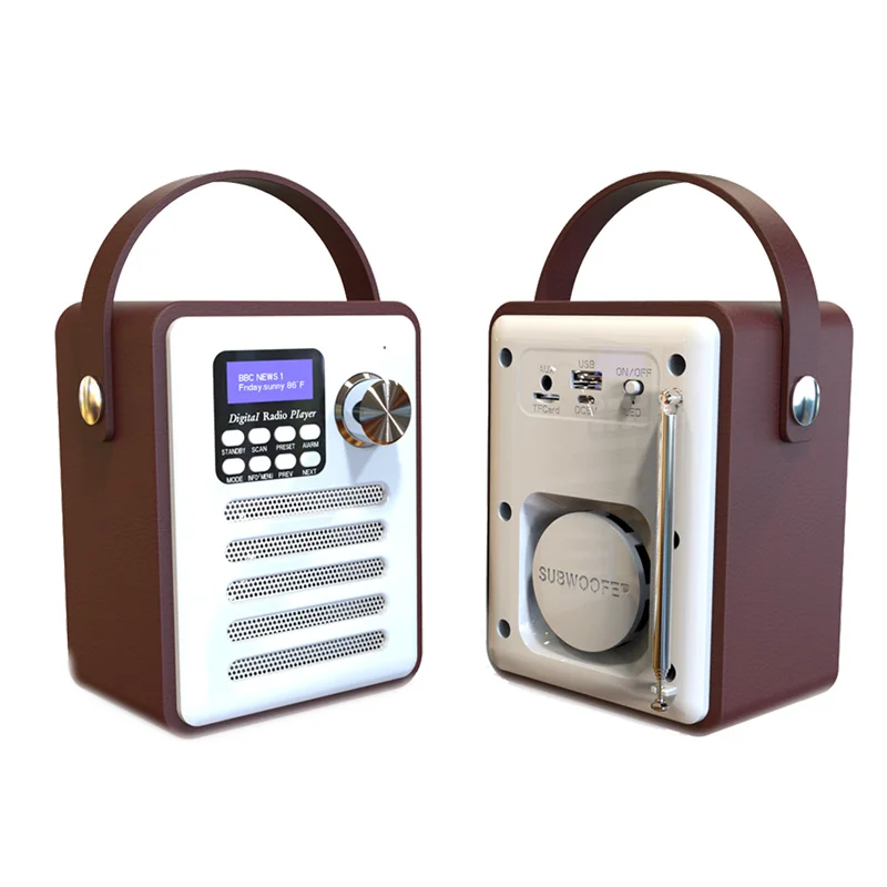 

2025 hot sale Retro Wireless Portable Speaker with DAB/DAB+ Radio Function, Digital Radio Speaker Support FM Alarm O'clock Aux U