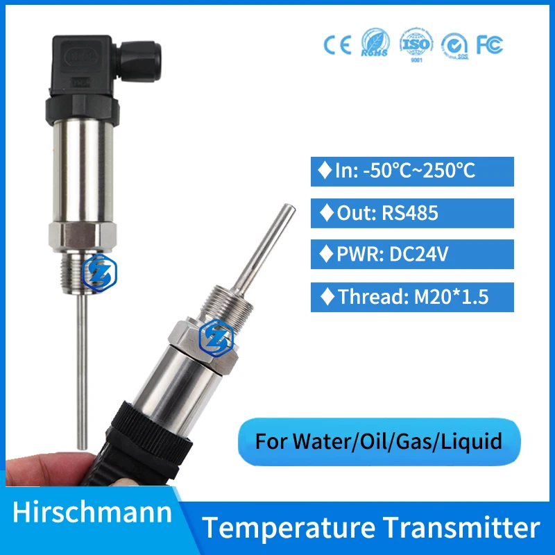 

Hot Water PT100 Temperature Transmitter Indicating Sensor Plug-in type RS485 Heavy Oil Diesel Fuel Tank Temperature Transmitter