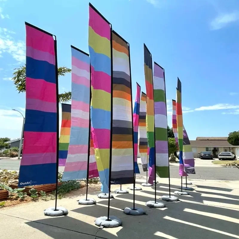 Double-sided L-shaped flag full set of rectangular flags digital printing