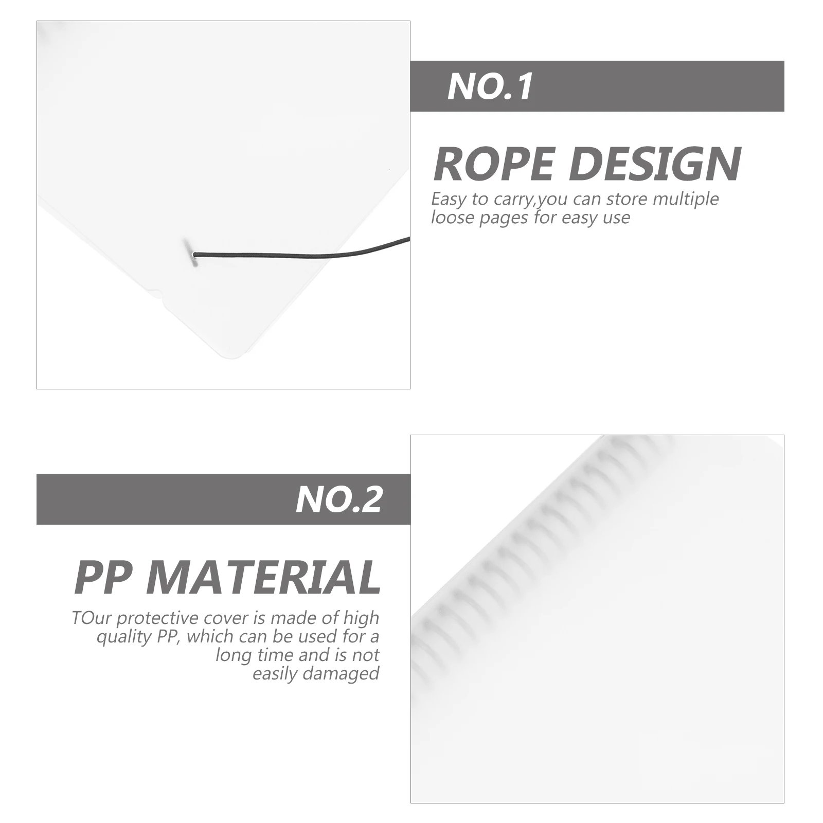 

Translucent Loose Leaf Binder Refillable Notepad Shell Handbook Protector Pp Material Dustproof Long Lasting Smooth