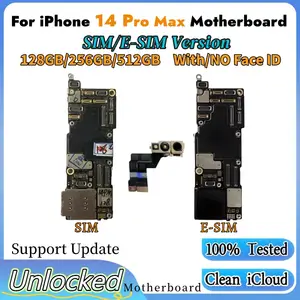 Bilashmart 100% Unlocked iPhone 14 Pro max Motherboard With/No Face ID Clean iCloud logic board Support IOS Update mainboard