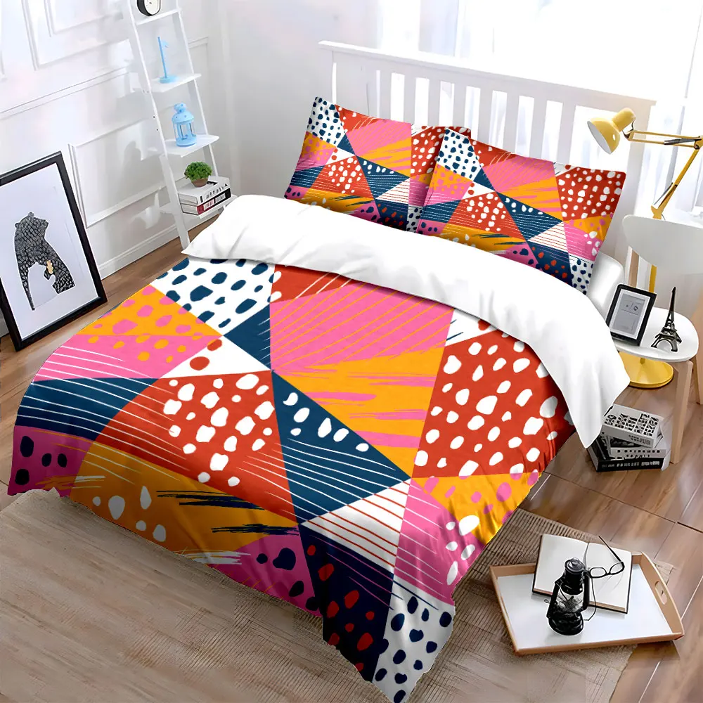 

Colorful Abstract Pattern Home Decor Set kid's and adults' bedroom decor, Exquisite three-piece bedding set gift