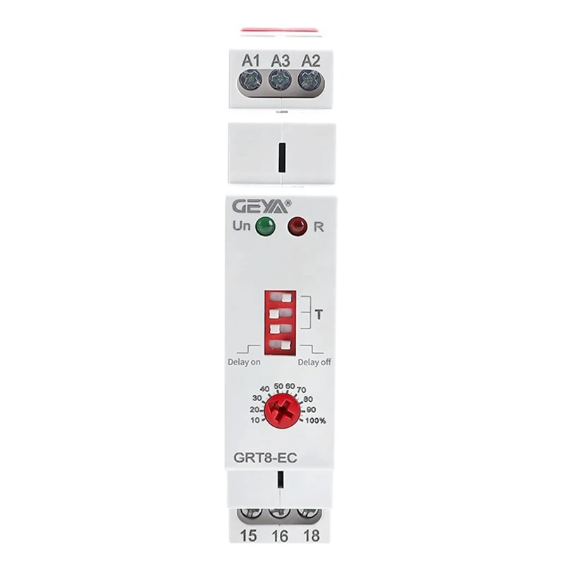 GEYA 1 Pcs GRT8-EC 10A Dual Function Timer Relay On Delay Or Off Delay Relay AC230V Time Relay