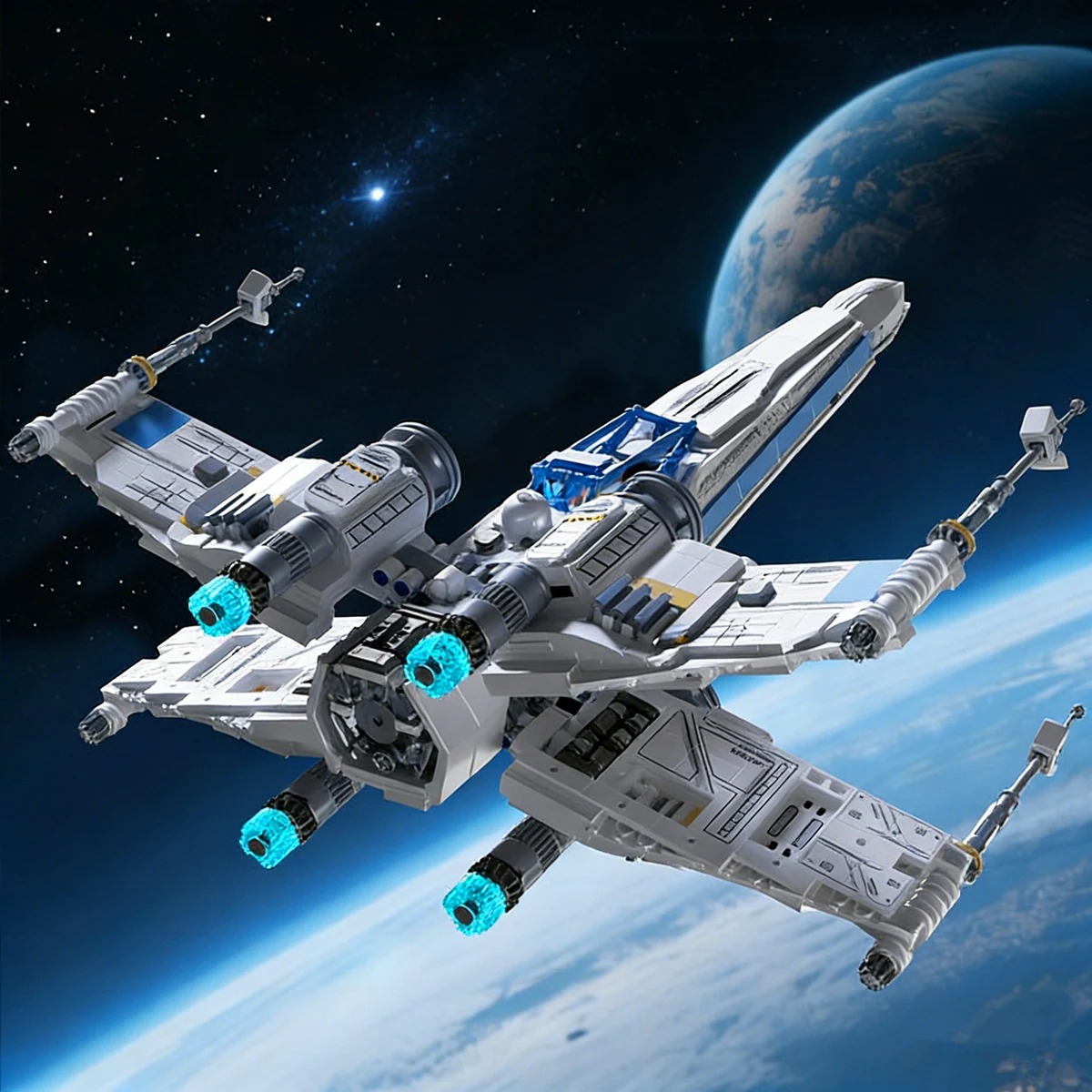 MOC-Space Ship Galaxy Star-ship StarFighters Battle Aircraft Model Toys Gift Birthday - view 5