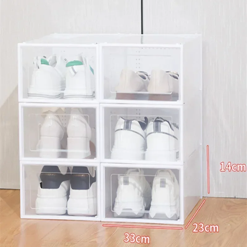 Transparent Shoe Box Dustproof Thickened Plastic Sport Shoe Storage Box Stackable Cabinet Transparent Storage Rack for Groceries