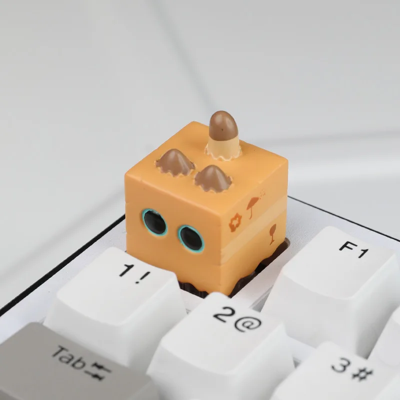 Mechanical Keycap Resin Cute Personalized Keycap Siamese Cardboard Box Cat Three-Dimensional Cross Axis Keycap Carton Cat Gifts