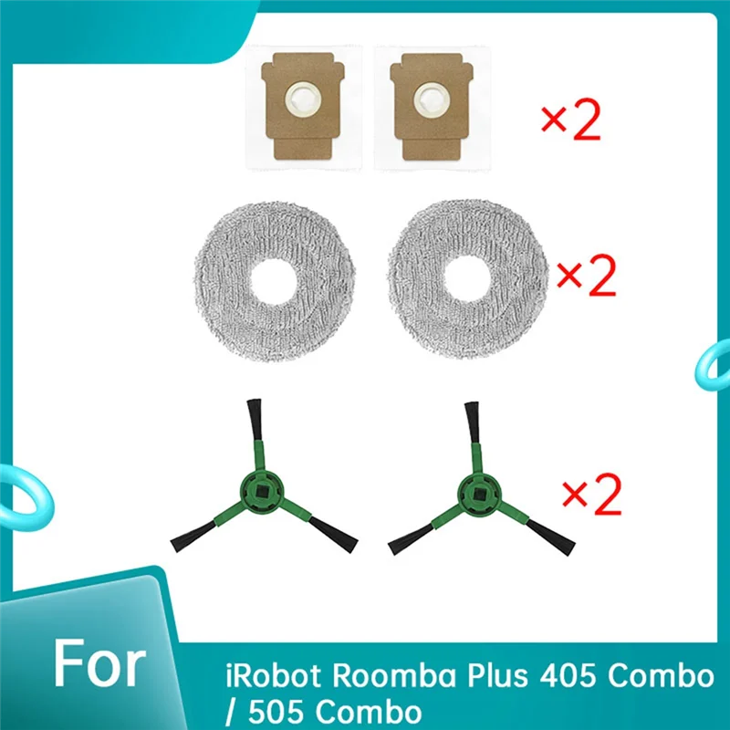 TCF-Spazzola laterale Mop Pad Sacchetto per la polvere Set da 6 pezzi per Roborock Q10 PF/Q10 PF+ Spazzatrice Robot Accessori