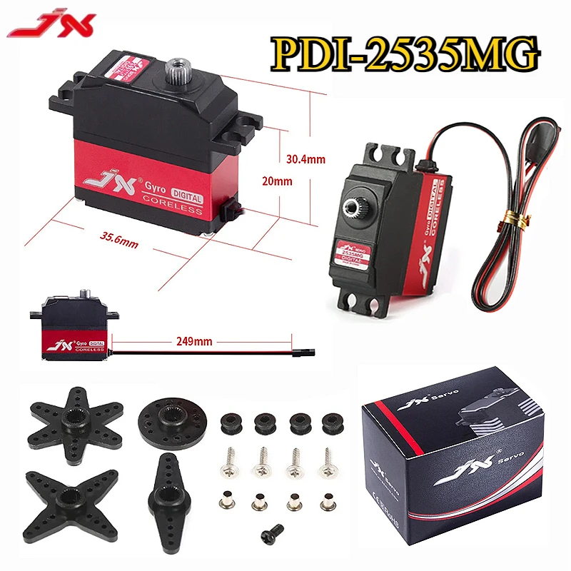

JX PDI-2535MG 25g Waterproof Metal Gear Micro Digital Coreless Tail Servo For RC 450 500 Helicopter Fixed-wing Airplane