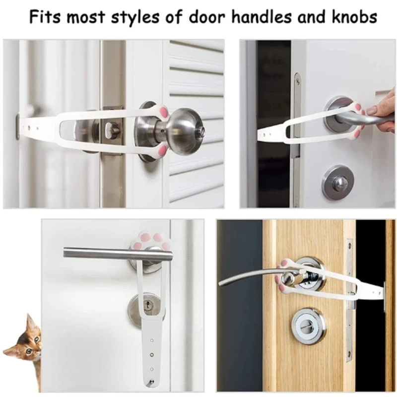 Pet Cat Door Holder Latch Prevents Dogs From Entering Plastic Adjustable Elastic Gate Lock Flex Latch Strap Keep Dog Out