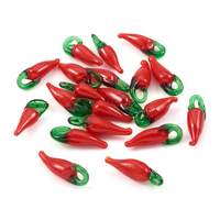 Red Hot Pepper Lampwork Pendants Handmade Glass Beads Charms for Hanging Earrings Necklace Element DIY Jewelry Making Findings