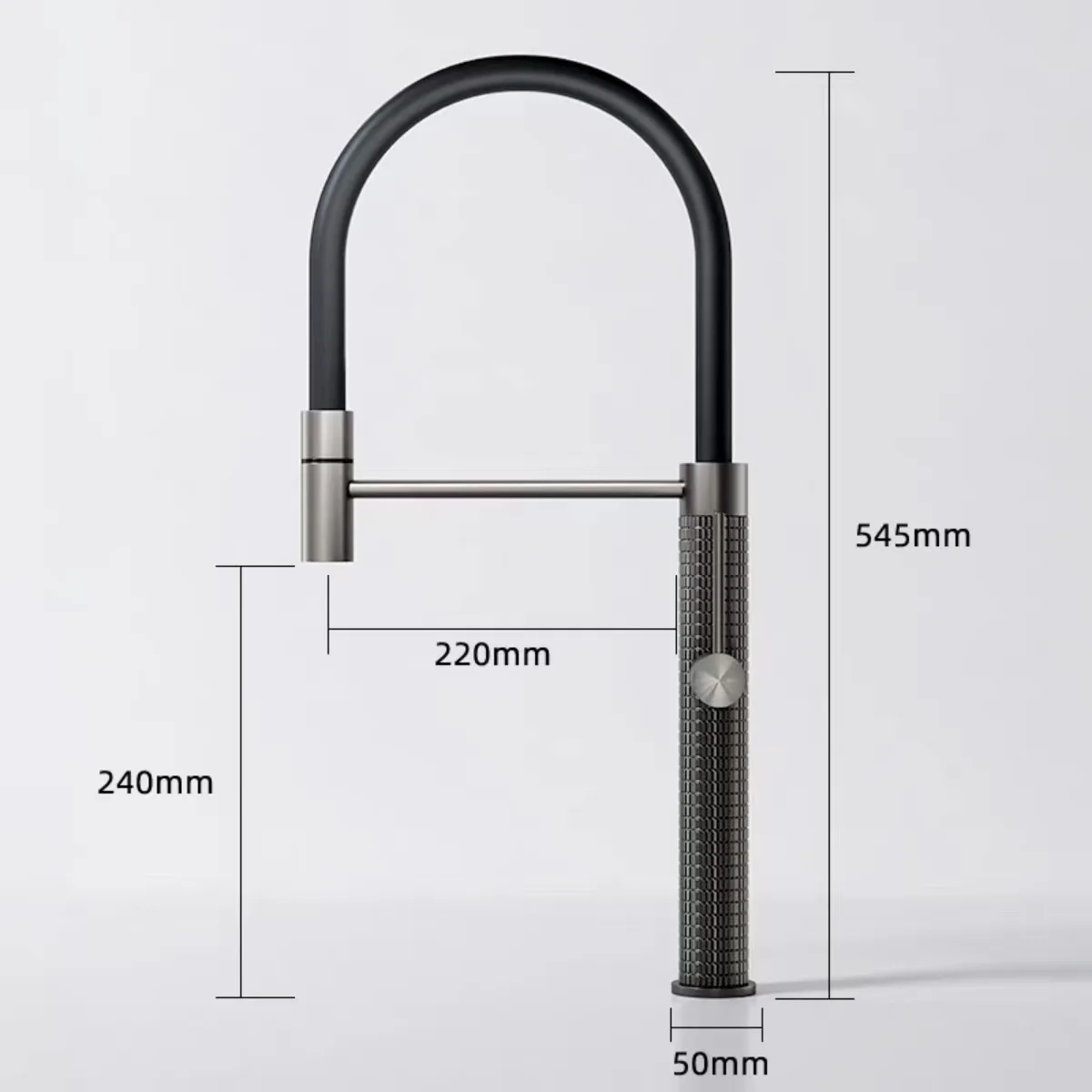 Kitchen pull faucet household double-outlet cold and hot vegetable basin sink rotary telescopic splash-proof copper faucet