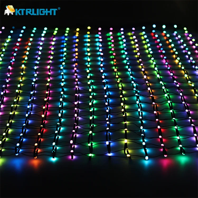 DC12V 5cm Spacing 1M (20 Pixels) * 2M (40 Pixels) Addressable RGB Intelligent Bold LED Pebble/Seed Flexible Matrix Grid Screen