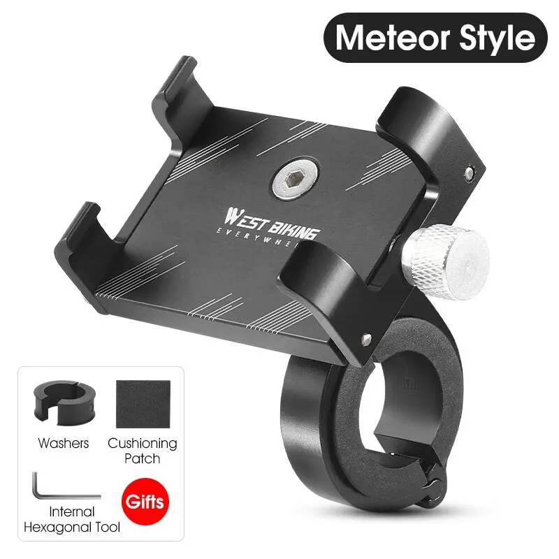 WEST BIKING Fietsen Telefoonhouder Lichtgewicht Aluminium Fietsstuur Telefoonbeugel Telefoonhouder MTB Racefiets Accessoires