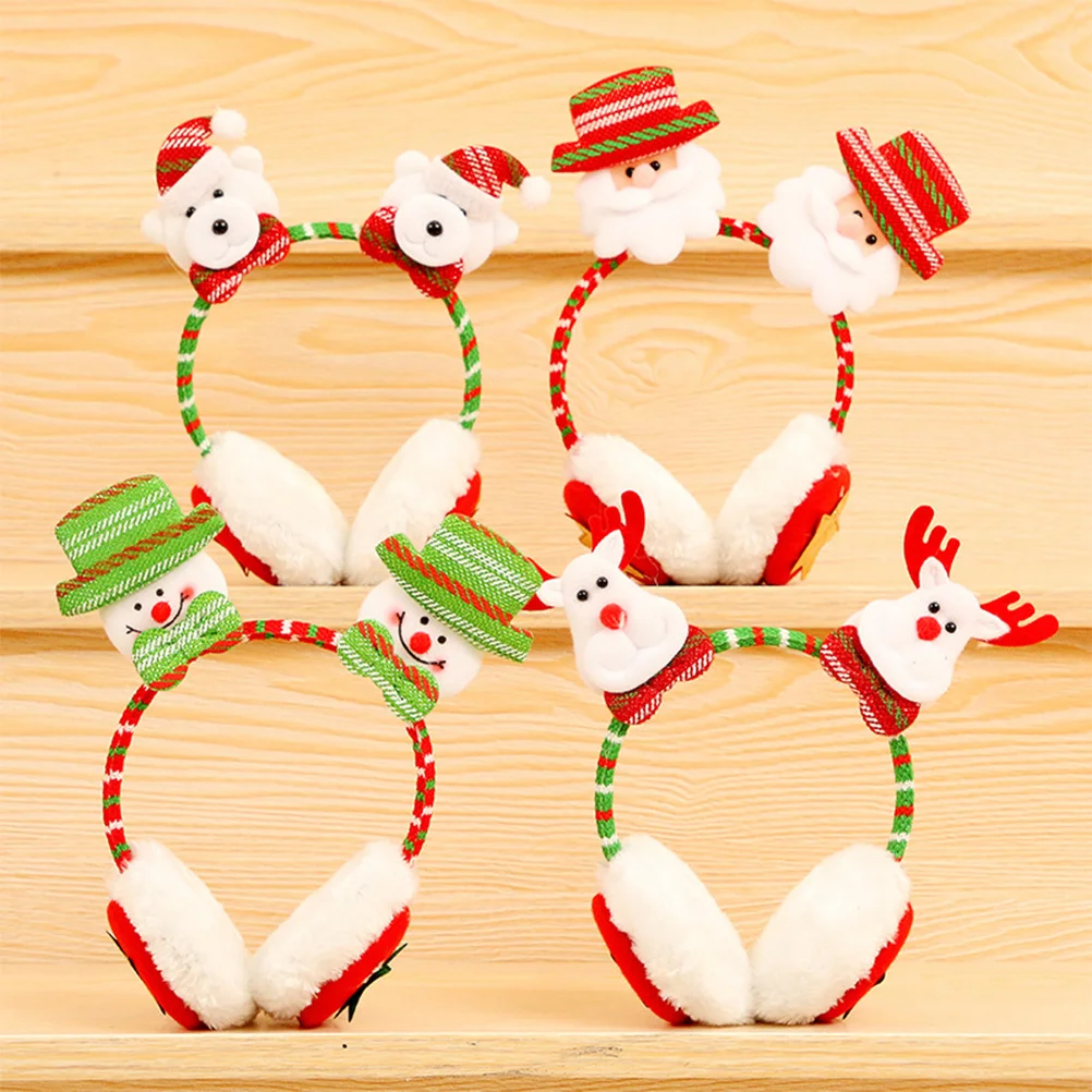 2 قطعة الدب تدفئة الأذن عيد الميلاد تصميم توسيع لينة عقال للآذان الدافئة الشتاء ملحق الكبار هدية حفلة #5