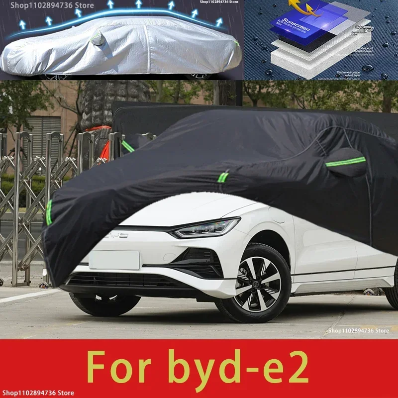 

For byd e2 fit Outdoor Protection Full Car Covers Snow Cover Sunshade Waterproof Dustproof Exterior black car cover