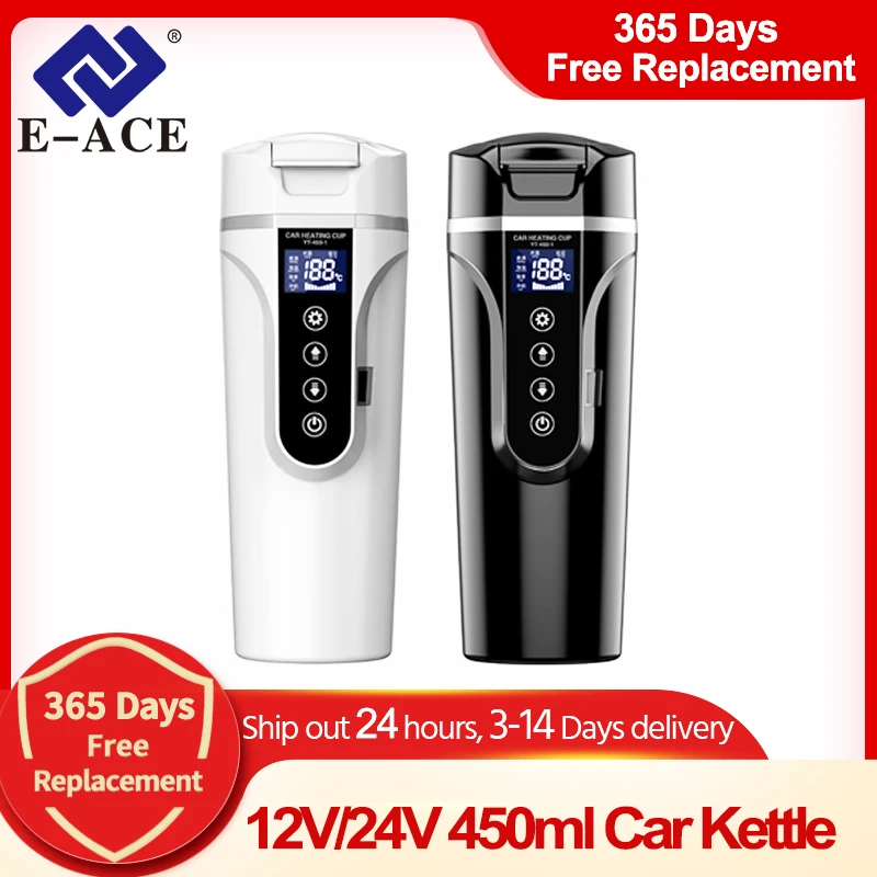

Summer Sale Car Heating Cup 12v/24v Thermos Bottle Smart Touch LCD Display Stainless Steel Electric Kettle Portable