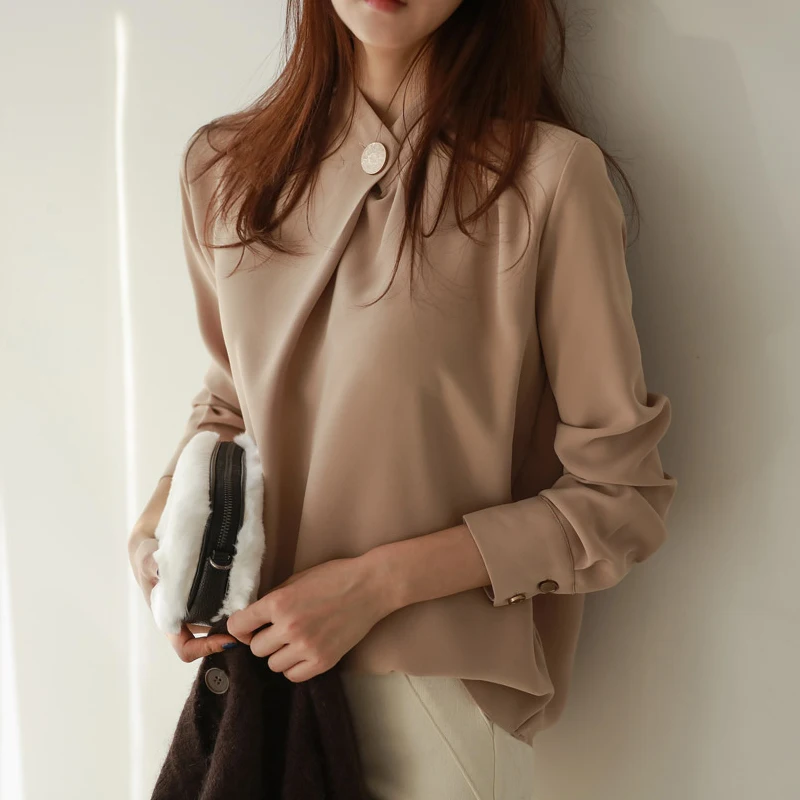 Womens Tops And Blouses Long Sleeve Chiffon Blouse Shirt Fashion 2024 Women Blouse Office Shirt Women Tops Blusas Clothes A518