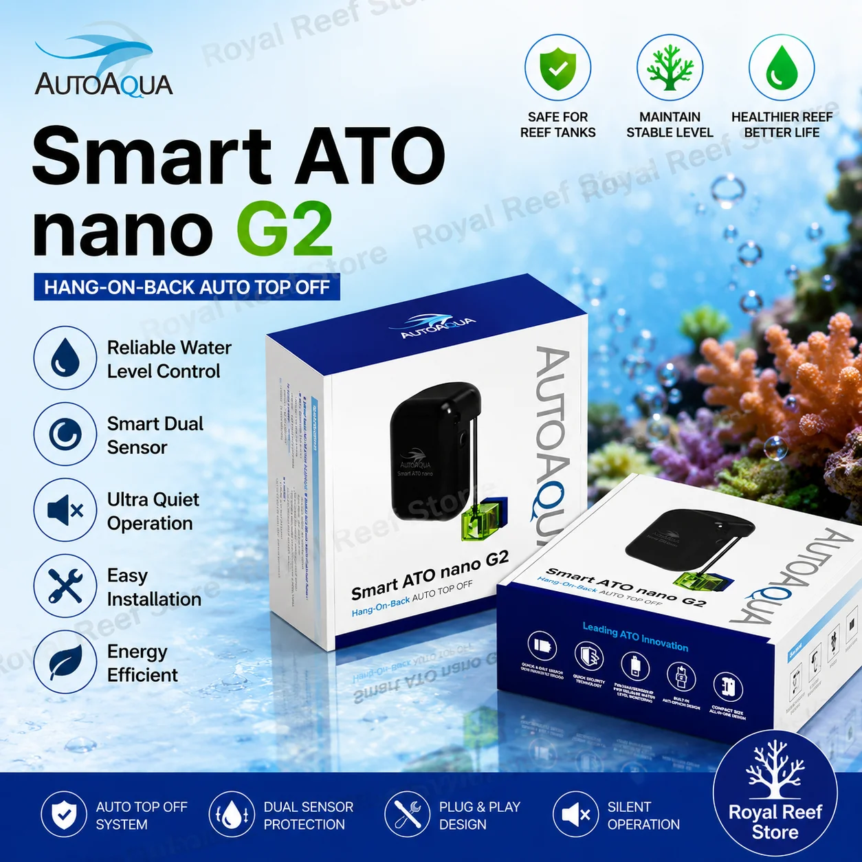 Marine Aquarium Auto Top Up - نظام AUTOAQUA الذكي ATO Nano G2