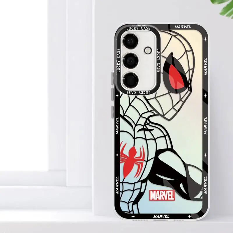 Marvel Spiderman Ironman Phone Case for OPPO A7 A16 A17 A38 A9 A54 A32 A18 A5 A3 A33 A12 A11 4G 5G Reflective Rainbow Cover