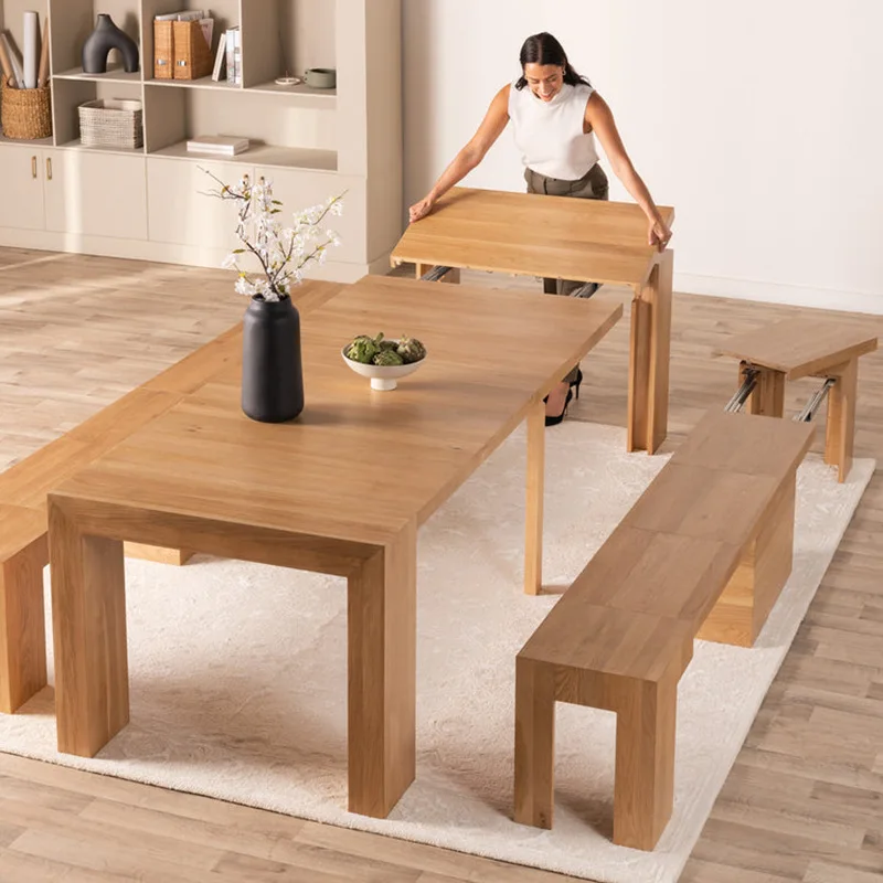 Nordic Adjustable Dining Tables Wood Folding Dining Tables Multi-functional Product Home Furniture Tavoli Da Pranzo ZY40CZ